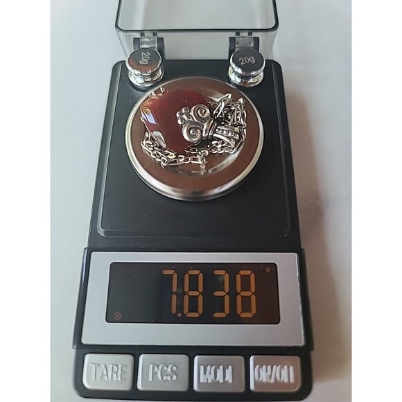 925 Sterling Silver Red Glass Scrolls Heart Shaped Pendant Necklace Vintage,READ - Picture 7 of 10